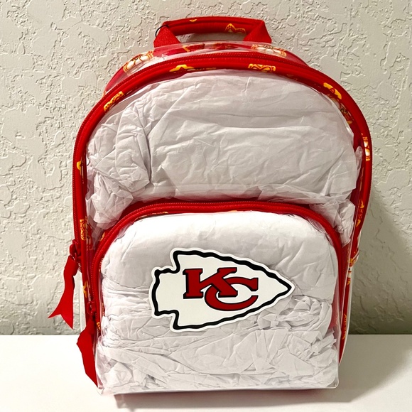 Kansas City Chiefs KC Backpack Vera Bradley X NFL Red Yellow Bandana Clear NWT - Picture 2 of 6